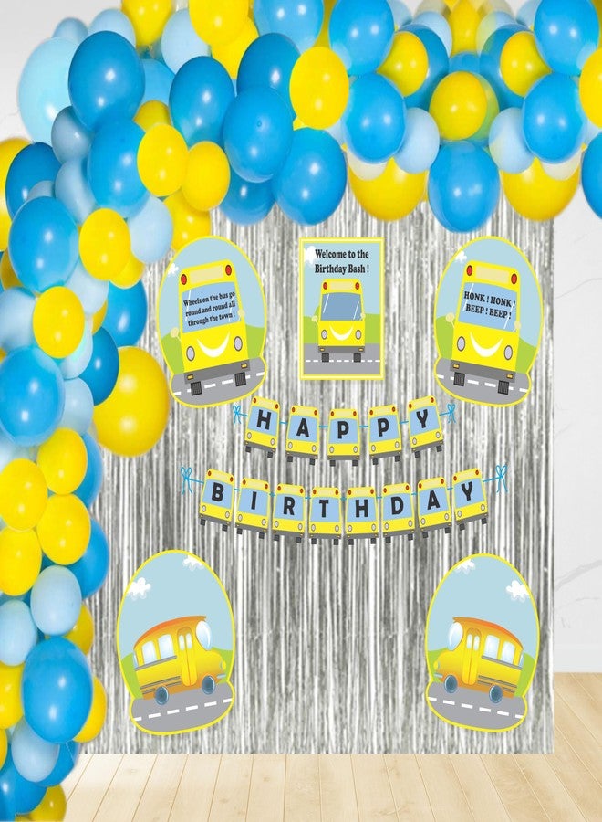 Untumble Wheels on The Bus Foil Background Decor Kit for Bus Theme Birthday - Image 1